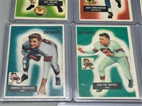 (6) 1955 Bowman Football Cards, (1) 1955 Topps All American Card
