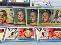 (134) 1955 Topps Baseball Cards: Keegan, Parks, Podres, Daley