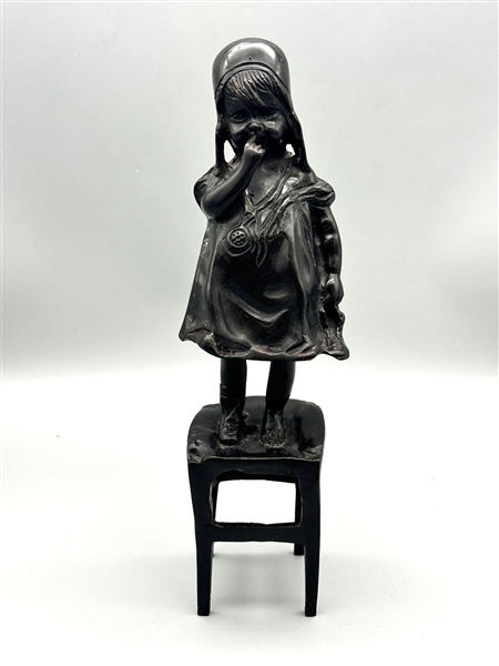Juan Clara Ayats Bronze Child on Chair
