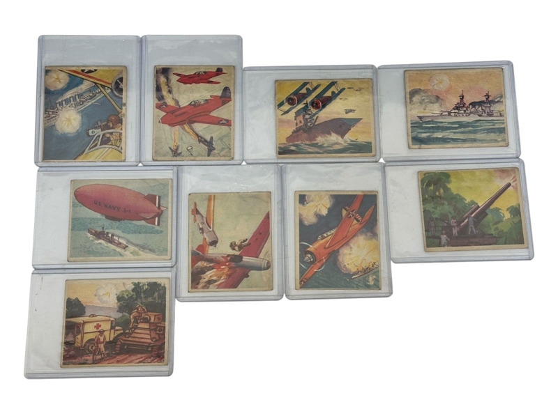 (9) 1938 Goudey Action Gum R1 Non Sport Trading Cards