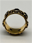 14k Gold and Emerald Cut Garnet Chunky Ring