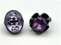 (7) Amethyst & Sterling Silver Rings