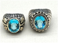 (5) Blue Topaz and Sterling Silver Rings