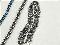 (4) Sterling Silver Bracelets; Solid Sterling and Gemstones