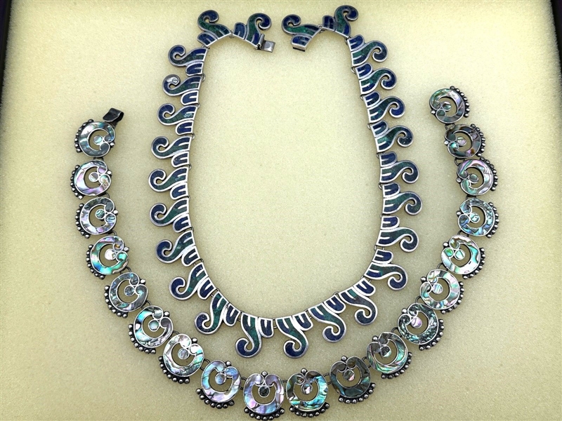 (2) Sterling Silver Statement Necklaces Including Taxco