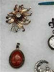 (11) Sterling Silver Brooches, Pendants, Cuff Links