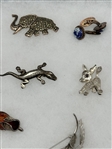 (11) Sterling Silver Brooches, Pendants, Cuff Links