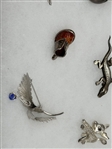 (11) Sterling Silver Brooches, Pendants, Cuff Links