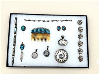 Group of Mexico, Native American Sterling Silver Jewelry