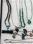 (11) Native American Sterling Silver and Turquoise Necklaces