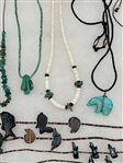 (11) Native American Sterling Silver and Turquoise Necklaces