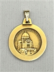 18k Gold Saint Joseph Round Pendant