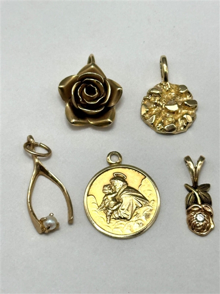 (5) 14k Gold Pendants