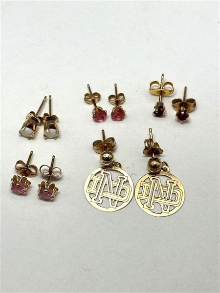 (5) Pairs 14k Gold Earrings