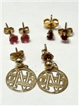 (5) Pairs 14k Gold Earrings