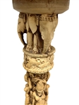 Heavy Resin Hindu Nudes and Elephants Pedestal Plant Stand: 