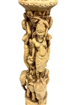 Heavy Resin Hindu Nudes and Elephants Pedestal Plant Stand: 