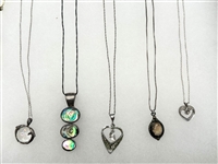 (10) Sterling Silver Necklaces With Pendants