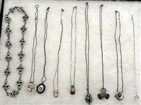 (9) Sterling Silver Necklaces 