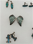 (20) Pairs Group of Sterling Silver Turquoise Earrings