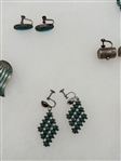 (20) Pairs Group of Sterling Silver Turquoise Earrings