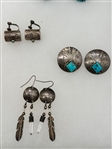 (20) Pairs Group of Sterling Silver Turquoise Earrings
