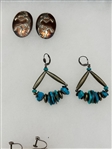 (20) Pairs Group of Sterling Silver Turquoise Earrings
