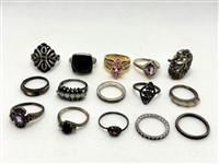 (15) Sterling Silver Rings