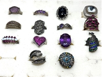 (14) Sterling Silver Rings