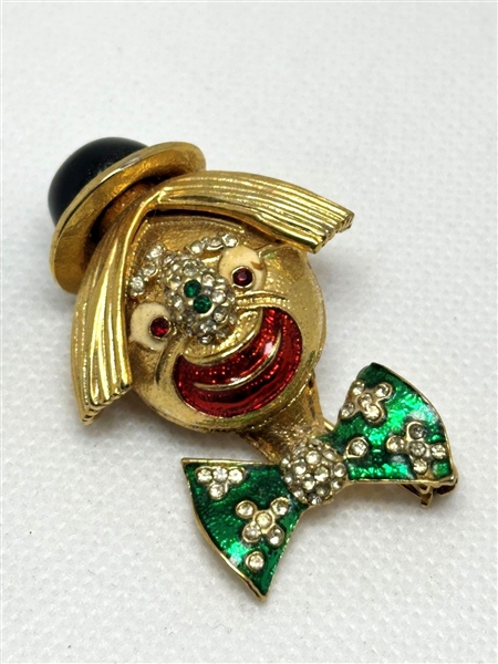 Ciner Enamel Brooch "Coco the Clown"