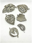 (6) Vintage Clear Rhinestone Brooches