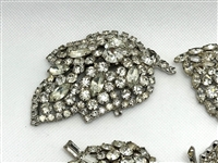 (6) Vintage Clear Rhinestone Brooches