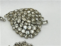 (6) Vintage Clear Rhinestone Brooches