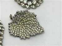 (6) Vintage Clear Rhinestone Brooches