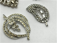 (6) Vintage Clear Rhinestone Brooches
