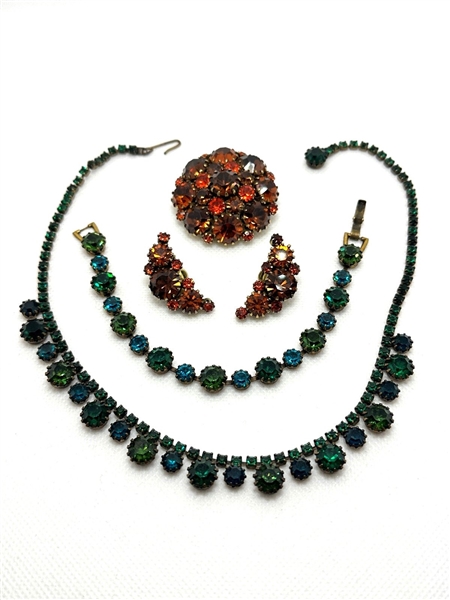 (2) Weiss Rhinestone Vintage Costume Jewelry Sets