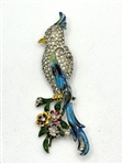 Unsigned Coro Enamel Parrot Duette Brooches