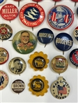 (34) Group of Early Celluloid Political Buttons, and Pins