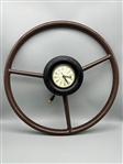 Early Art Deco Goodyear Ashtray Hand Crafted Clock in Early Vehicle Steering Wheel