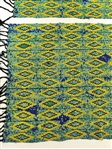 (2) Hand Made Beaded Green, Yellow, Blues Table Runner
