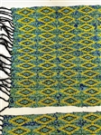 (2) Hand Made Beaded Green, Yellow, Blues Table Runner