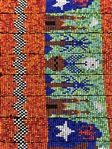 Hand Made Beaded Orange and Black Table Runner