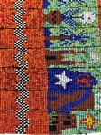 Hand Made Beaded Orange and Black Table Runner