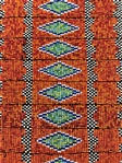 Hand Made Beaded Orange and Black Table Runner