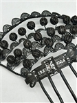 Black Metal Mourning Hair Comb