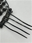 Black Metal Mourning Hair Comb