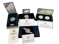 (4) Commemorative Silver Dollars in Boxes and COAs