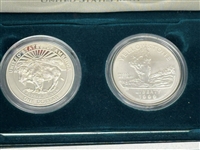 (4) Commemorative Silver Dollars in Boxes and COA's