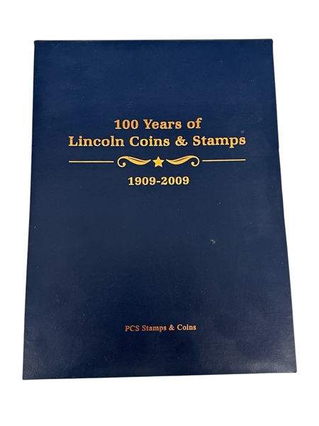 100 Years of Lincoln Coin and Stamps 1909-2010 in Binder