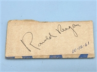 Ronald Reagan Cut Signature From 1961 Full Cert JSA